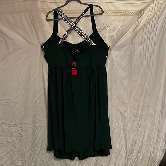 Rose Gail 4X , stunning green dress with sparkles on straps new with tags - Picture 2 of 8